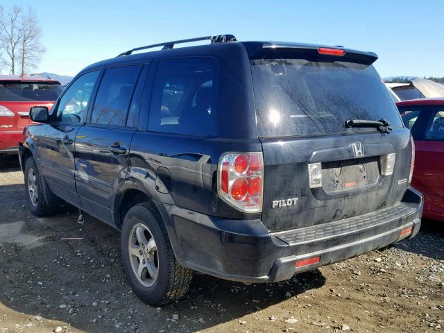 5FNYF18328B007793 - 2008 HONDA PILOT SE BLACK photo 3