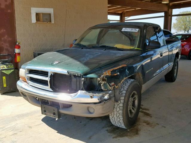 1B7GL22Y6WS612883 - 1998 DODGE DAKOTA GREEN photo 2