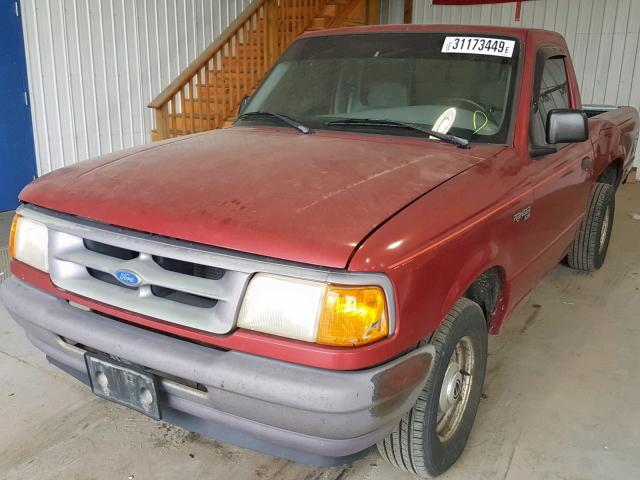 1FTCR10A1STA34189 - 1995 FORD RANGER MAROON photo 2