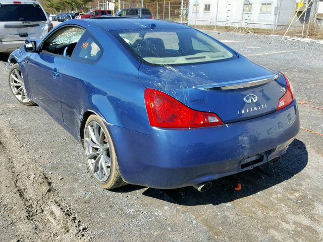 JNKCV64E28M126743 - 2008 INFINITI G37 BASE BLUE photo 3