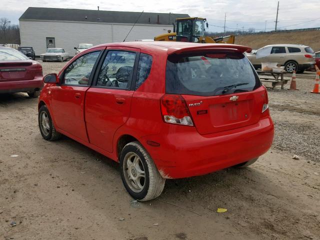KL1TD66697B771501 - 2007 CHEVROLET AVEO BASE Қызыл фото 3
