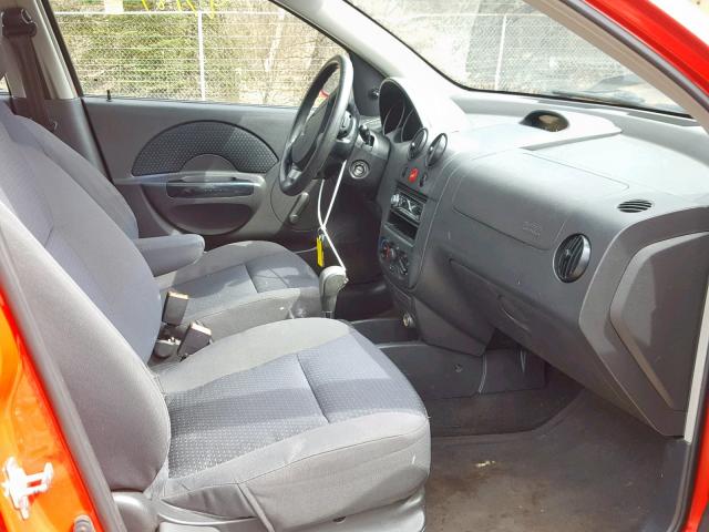 KL1TD66697B771501 - 2007 CHEVROLET AVEO BASE Қызыл фото 5