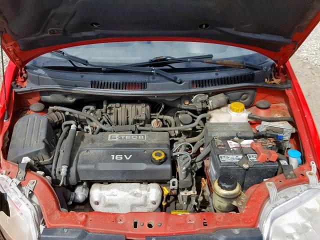 KL1TD66697B771501 - 2007 CHEVROLET AVEO BASE Қызыл фото 7