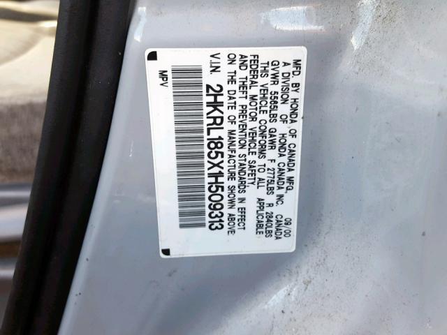 2HKRL185X1H509313 - 2001 HONDA ODYSSEY LX SILVER photo 10