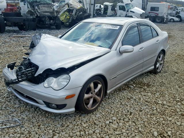 WDBRF40J15A700356 - 2005 MERCEDES-BENZ C 230K SPO GRAY photo 2