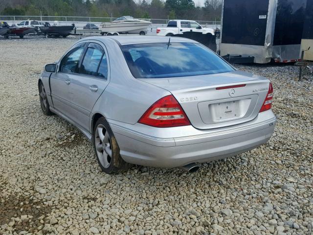 WDBRF40J15A700356 - 2005 MERCEDES-BENZ C 230K SPO GRAY photo 3