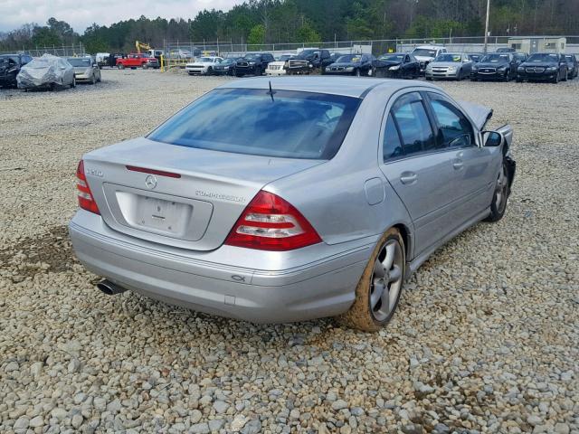 WDBRF40J15A700356 - 2005 MERCEDES-BENZ C 230K SPO GRAY photo 4