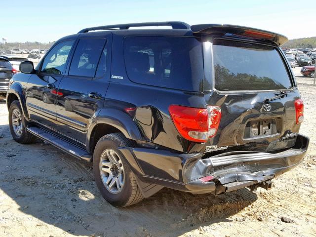 5TDBT48A75S245063 - 2005 TOYOTA SEQUOIA LI BLACK photo 3