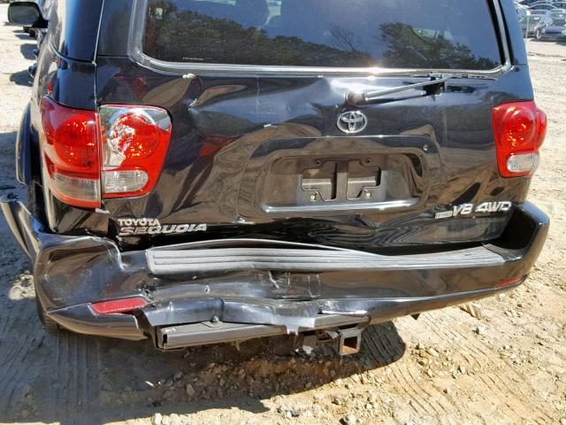 5TDBT48A75S245063 - 2005 TOYOTA SEQUOIA LI BLACK photo 9