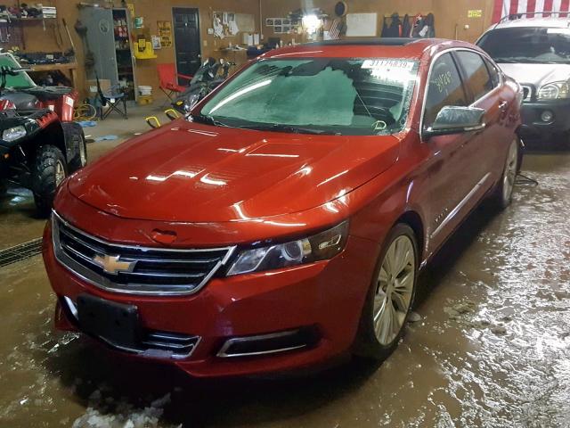 2G1155S33E9272638 - 2014 CHEVROLET IMPALA LTZ RED photo 2