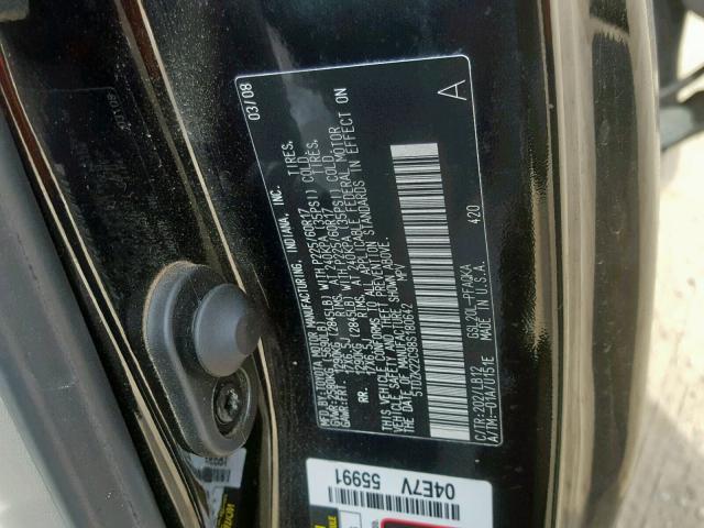 5TDZK22C98S180642 - 2008 TOYOTA SIENNA XLE BLACK photo 10