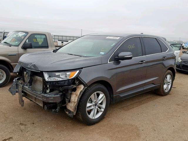 2FMTK3J83FBC17249 - 2015 FORD EDGE SEL GRAY photo 2