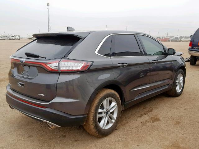 2FMTK3J83FBC17249 - 2015 FORD EDGE SEL GRAY photo 4