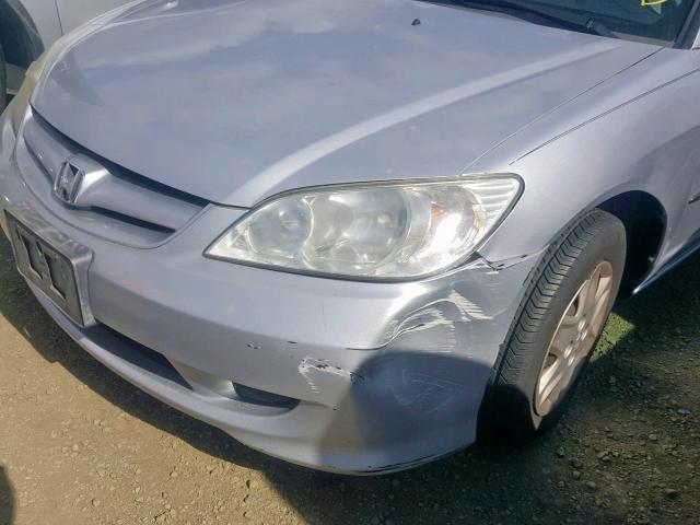 1HGES16315L008333 - 2005 HONDA CIVIC DX V GRAY photo 9