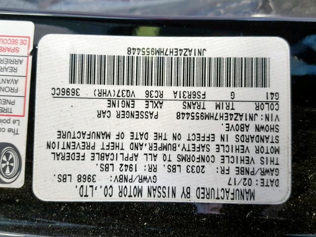 JN1AZ4EH7HM955448 - 2017 NISSAN 370Z BASE BLACK photo 10