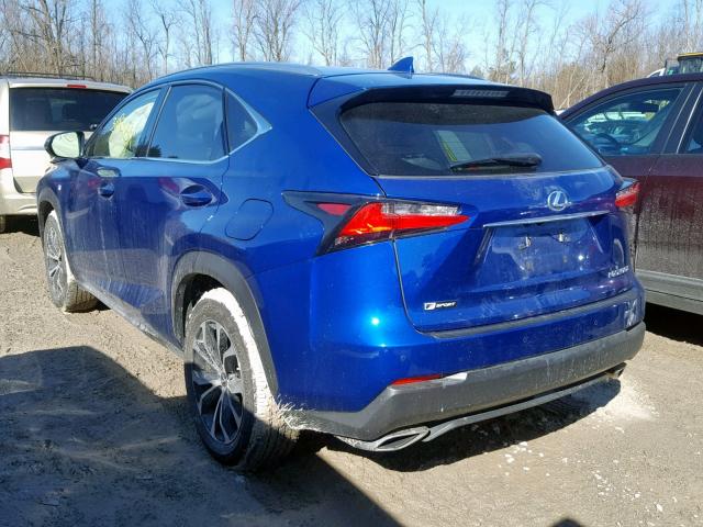 JTJBARBZ0H2138592 - 2017 LEXUS NX 200T BLUE photo 3