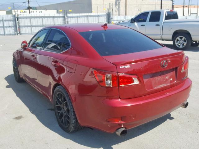 JTHBF5C24B5147556 - 2011 LEXUS IS 250 BURGUNDY photo 3