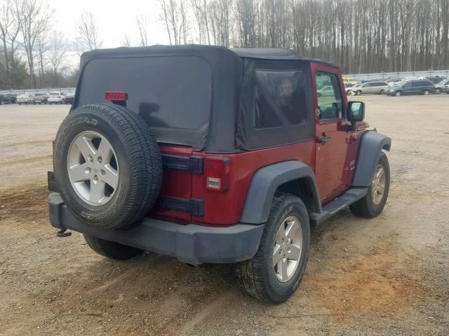 1C4AJWAG9DL564184 - 2013 JEEP WRANGLER S RED photo 4