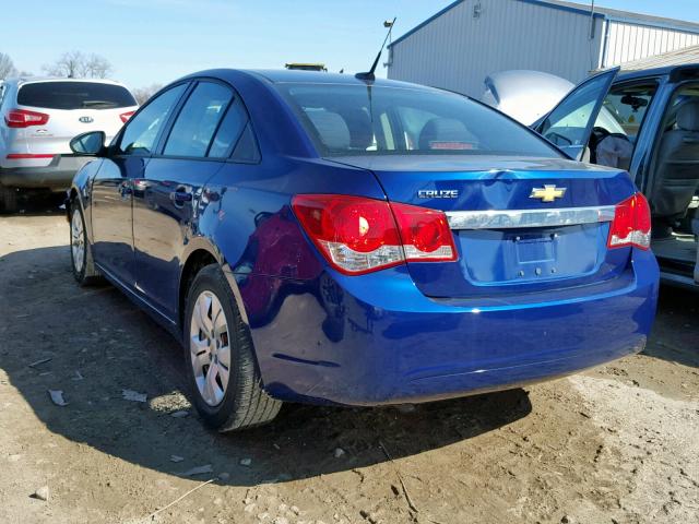 1G1PA5SG5D7224843 - 2013 CHEVROLET CRUZE LS BLUE photo 3