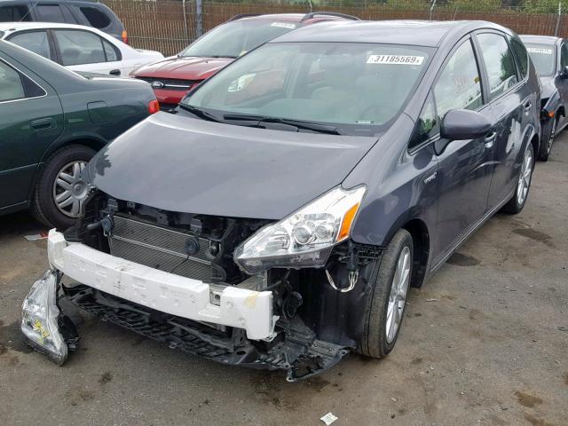 JTDZN3EU7EJ010984 - 2014 TOYOTA PRIUS V GRAY photo 2