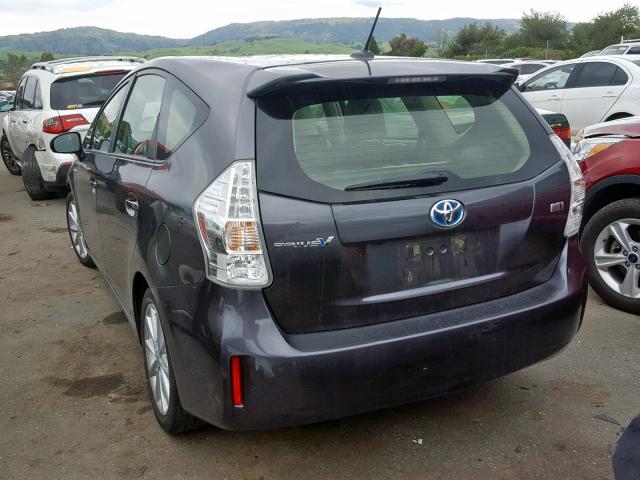 JTDZN3EU7EJ010984 - 2014 TOYOTA PRIUS V GRAY photo 3