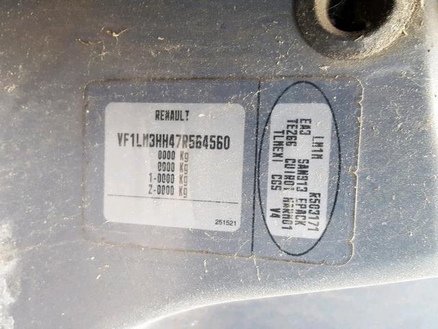 VF1LM3HH47R564560 - 2007 RENAULT LE CAR GRAY photo 10