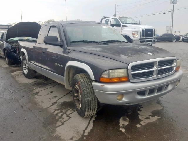 1B7GL42X02S619115 - 2002 DODGE DAKOTA SLT BLACK photo 1