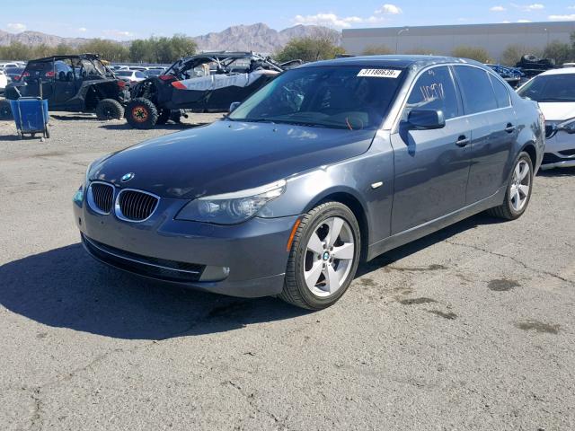 WBANV13568BZ48582 - 2008 BMW 528 XI BLUE photo 2