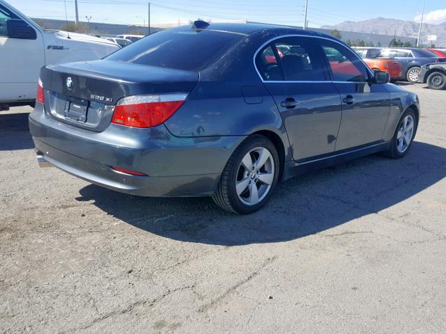 WBANV13568BZ48582 - 2008 BMW 528 XI BLUE photo 4