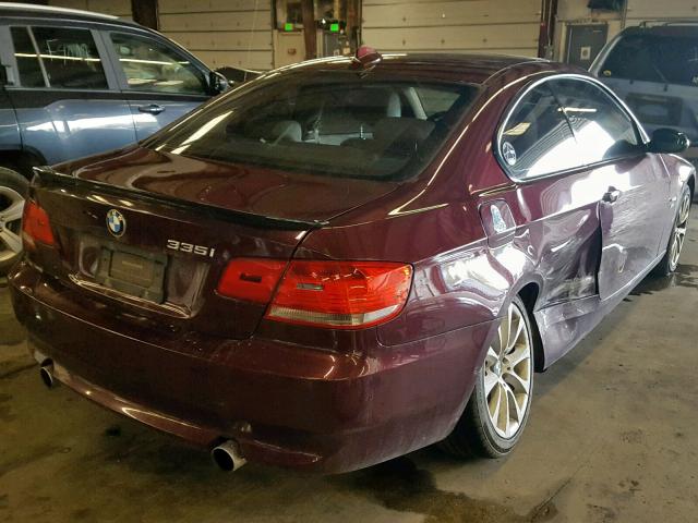 WBAWC73539E068050 - 2009 BMW 335 XI RED photo 4