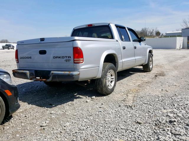 1D7HL38X93S351727 - 2003 DODGE DAKOTA QUA SILVER photo 4