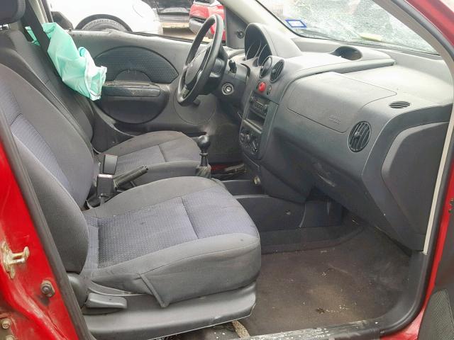 KL1TD56666B649588 - 2006 CHEVROLET AVEO BASE Qırmızı foto 5