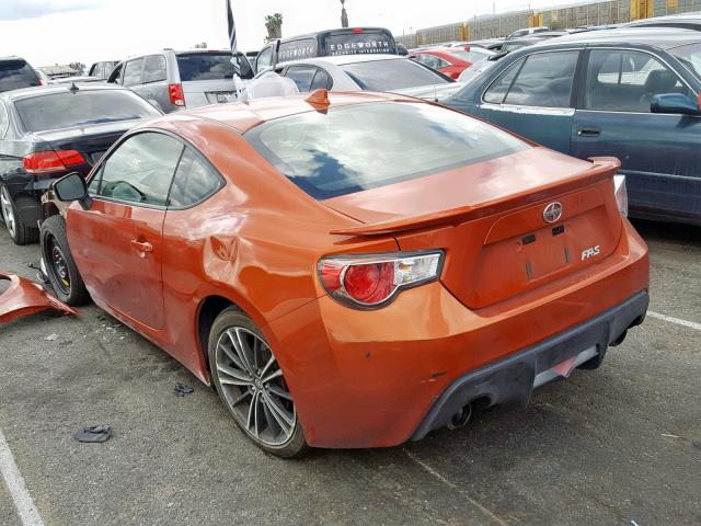 JF1ZNAA11F9707382 - 2015 TOYOTA SCION FR-S ORANGE photo 3