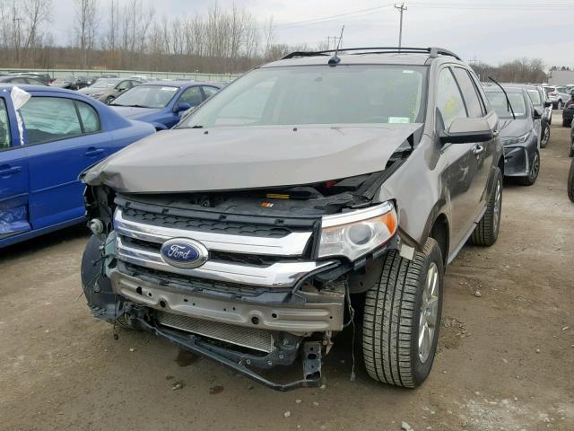 2FMDK4JC3CBA76953 - 2012 FORD EDGE SEL GRAY photo 2