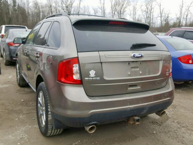 2FMDK4JC3CBA76953 - 2012 FORD EDGE SEL GRAY photo 3