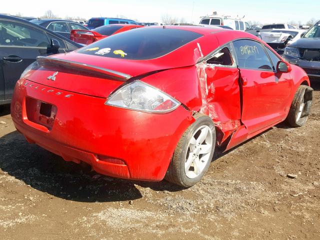 4A3AK24F66E033358 - 2006 MITSUBISHI ECLIPSE GS RED photo 4