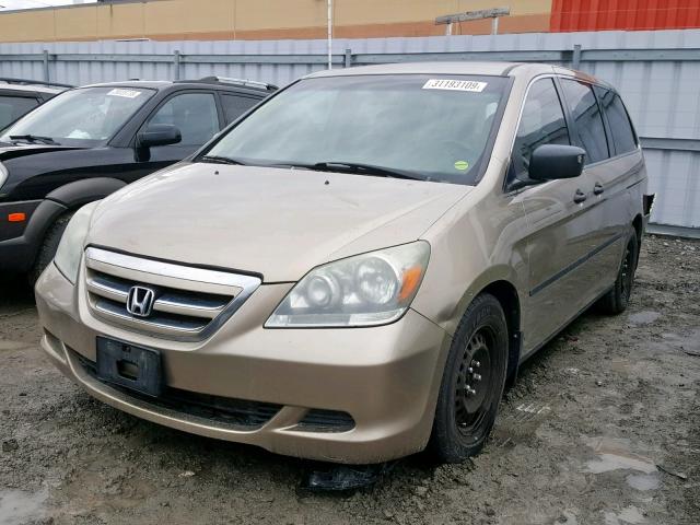 5FNRL38295B511110 - 2005 HONDA ODYSSEY LX GOLD photo 2