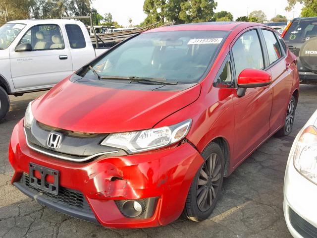 3HGGK5H86FM743298 - 2015 HONDA FIT EX RED photo 2