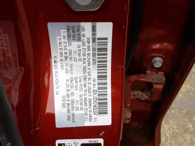 JM3TB3MV3A0217436 - 2010 MAZDA CX-9 RED photo 10