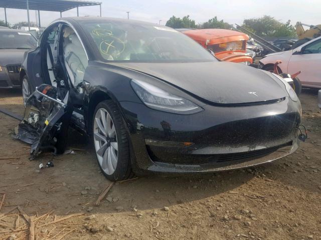 5YJ3E1EB5JF078761 - 2018 TESLA MODEL 3 BLACK photo 1