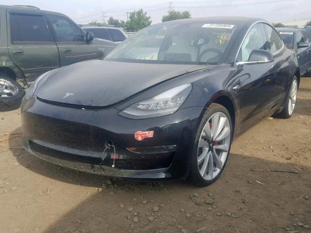 5YJ3E1EB5JF078761 - 2018 TESLA MODEL 3 BLACK photo 2