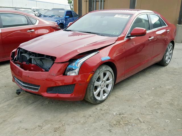 1G6AA5RA6E0104125 - 2014 CADILLAC ATS RED photo 2