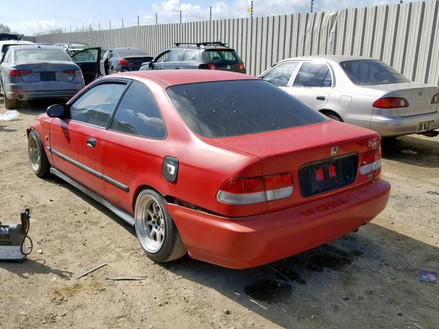 1HGEJ6128TL081646 - 1996 HONDA CIVIC DX RED photo 3