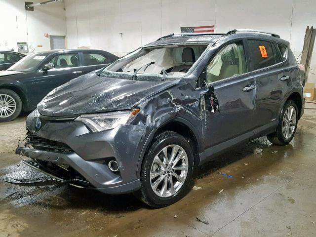 JTMDJREVXJD190374 - 2018 TOYOTA RAV4 HV LI GRAY photo 2