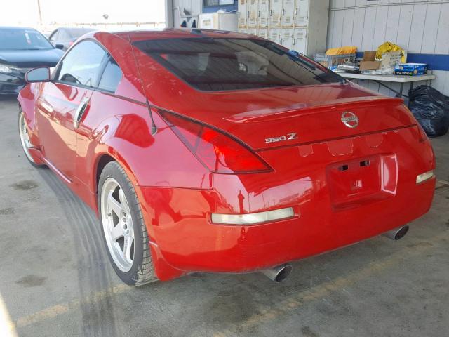 JN1AZ34D65M608892 - 2005 NISSAN 350Z COUPE RED photo 3