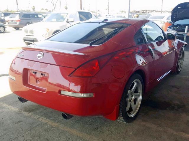 JN1AZ34D65M608892 - 2005 NISSAN 350Z COUPE RED photo 4