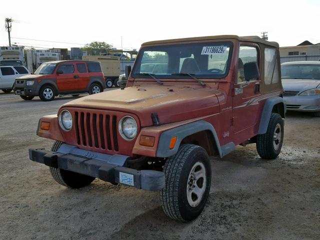 1J4FY29P6WP803825 - 1998 JEEP WRANGLER / RED photo 2