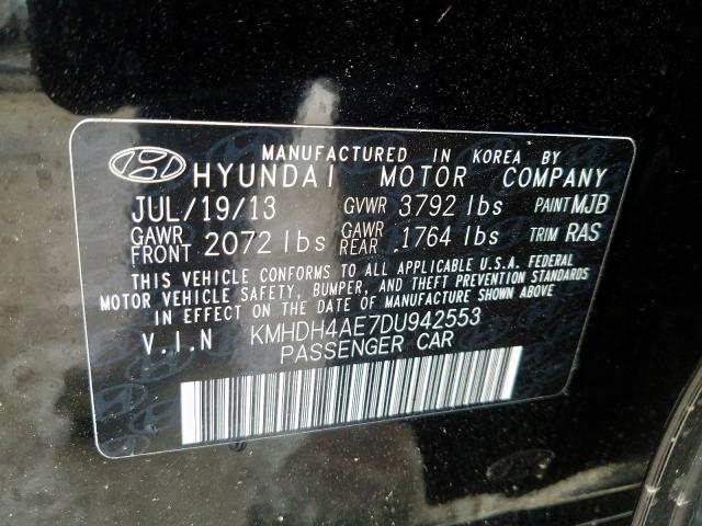 KMHDH4AE7DU942553 - 2013 HYUNDAI ELANTRA GLS  photo 10