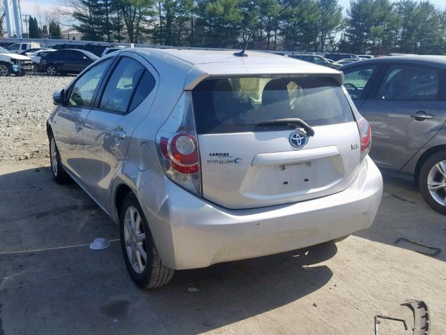 JTDKDTB31D1037547 - 2013 TOYOTA PRIUS C SILVER photo 3