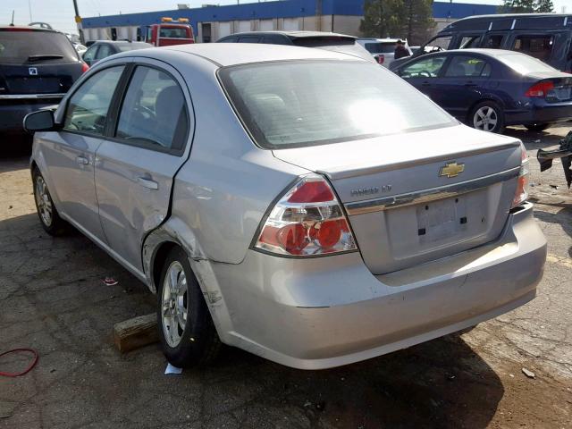 KL1TG5DE5AB110468 - 2010 CHEVROLET AVEO LT SILVER photo 3